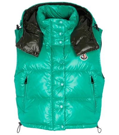 Moncler Alpiste Nylon Laque Down Vest In Grün