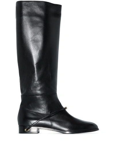 Jennifer Chamandi Black Thierry Knee-high Leather Boots