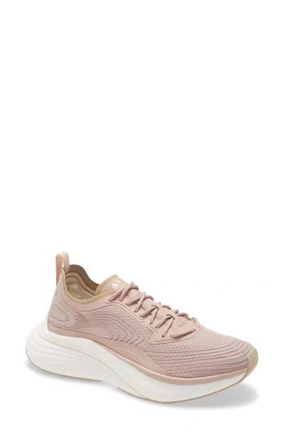 Apl Athletic Propulsion Labs Womens Rose Dust Champagne Techloom Streamline Mid-top Woven Trainers 3.5 In Rose Dust / Champagne / White