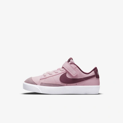 Nike Kids' Blazer Low '77 Low Top Sneaker In Pink Foam/dark Beetroot/white