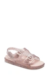 Mini Melissa Kids' Buckle Strap Sandal In Pink Glitter