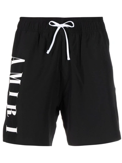 Amiri Logo-print Drawstring-waist Swim Shorts In Black