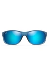 Maui Jim Kaiwi Channel 62mm Rectangular Polarized Sunglasses In Blue