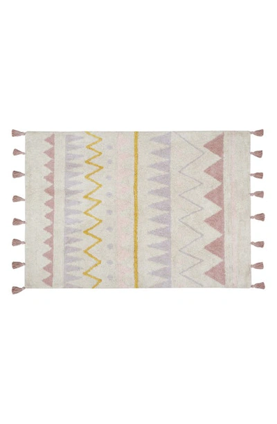 Lorena Canals Geometric Tassel Rug In Azteca Natural-vintage Nude