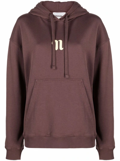 Nanushka Logo-print Long-sleeved Hoodie In Brown