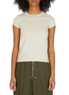Rick Owens Grey Cropped Level T-shirt In Neutral