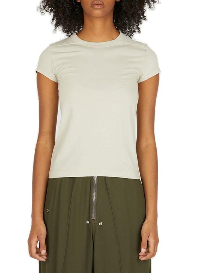 Rick Owens Grey Cropped Level T-shirt In Neutral