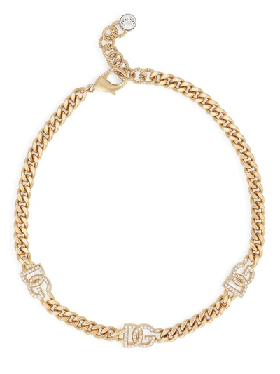 Dolce & Gabbana Dg Diva! Crystal Collar Necklace In Gold