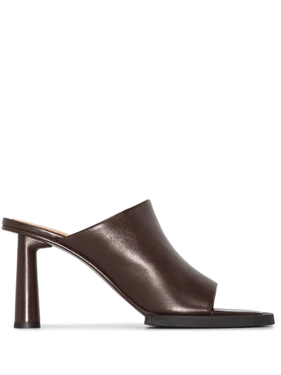 Jacquemus Asymmetric 75mm Mules In Tan