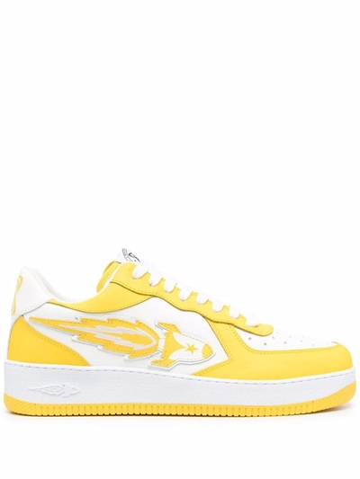 Enterprise Japan Rocket Low Leather Sneakers With Logo In Yellow