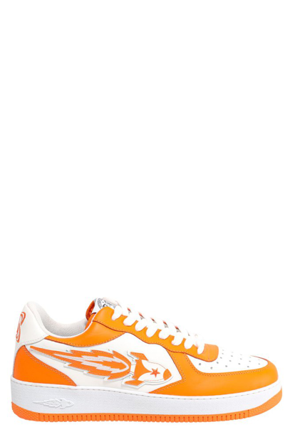 Enterprise Japan Rocket Low Leather Sneakers With Logo In Orange