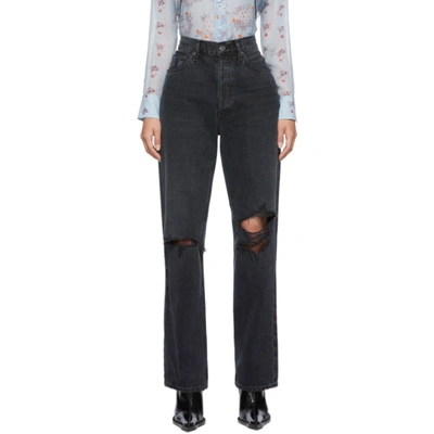 Agolde Black Lana Mid-rise Vintage Straight Jeans In Disorder