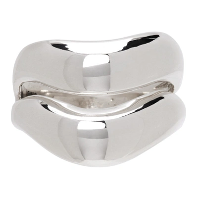Agmes Silver Double Wave Ring