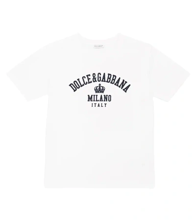 Dolce & Gabbana Babies' Logo Short-sleeved Cotton T-shirt In White