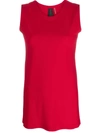 Norma Kamali Round Neck Tank Top In Red