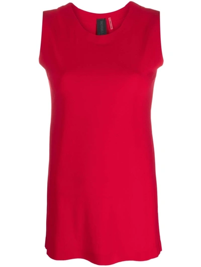Norma Kamali Round Neck Tank Top In Red