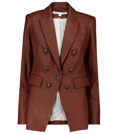 Veronica Beard Gaya Textured-leather Blazer In Red