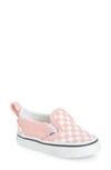 Vans Baby Pink Checker Slip-on V Sneakers In Pink Checkerboard