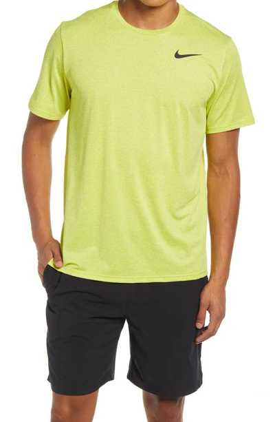 Nike Dri-fit Static Training T-shirt In High Volt/lemon/heather/black