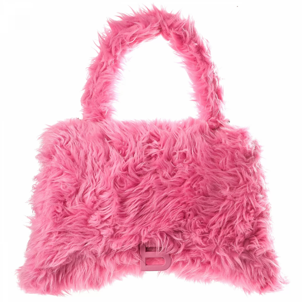 fluffy hourglass top handle bag