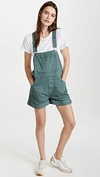 Weworewhat Basic Short Overalls In Green