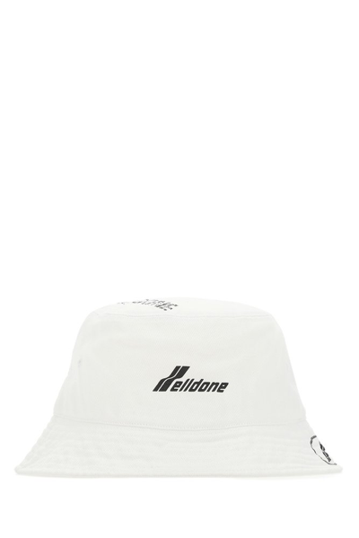 We11 Done We11done Logo Print Bucket Hat In White