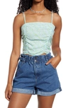 Bp. Ruched Crop Camisole In Blue G Minikimono Floral