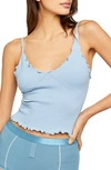 Free People Easy To Love Rib Crop Cami In Smokey Blue