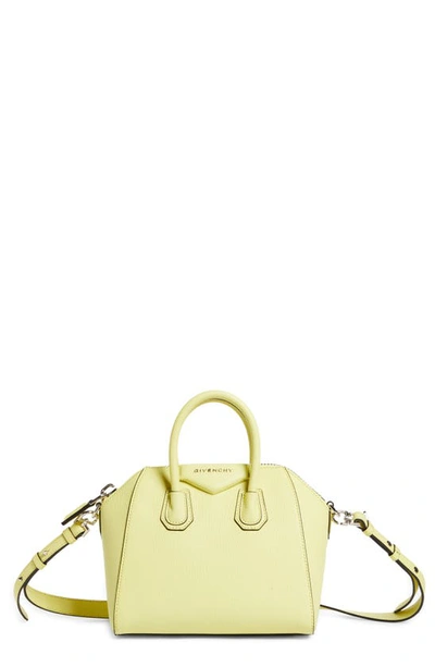 Givenchy Mini Antigona Sugar Leather Satchel In Acid Yellow