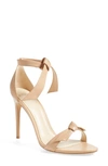 Alexandre Birman Clarita Ankle Tie Sandal In Nude Soft Leather