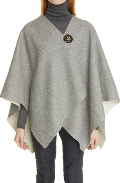 【関税＆送料込み】Max Mara Serra - Alpaca And Wool Poncho Max Mara Serra Double Face Alpaca Blend Poncho In Gray