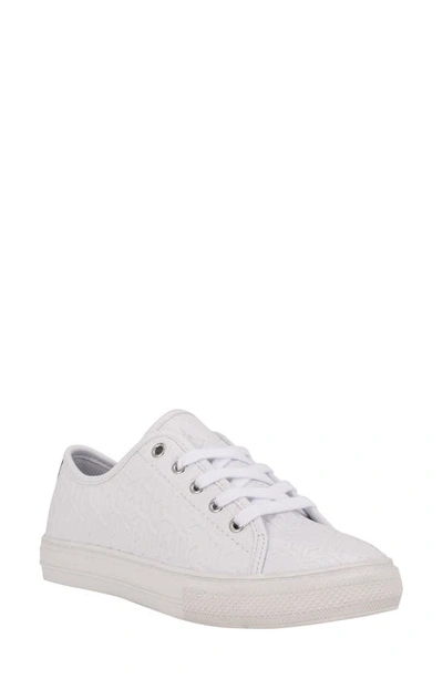 Tommy Hilfiger Women's Merain Lace-up Sneakers Women's Shoes In White Embossed Th Print