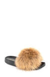 Patricia Green Foxy Genuine Fox Fur Slipper In Natural Brown