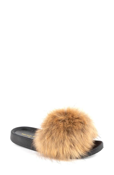 Patricia Green Foxy Genuine Fox Fur Slipper In Natural Brown