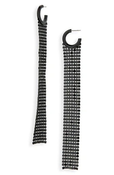 Paco Rabanne Pixel Linear Drop Earrings In Black