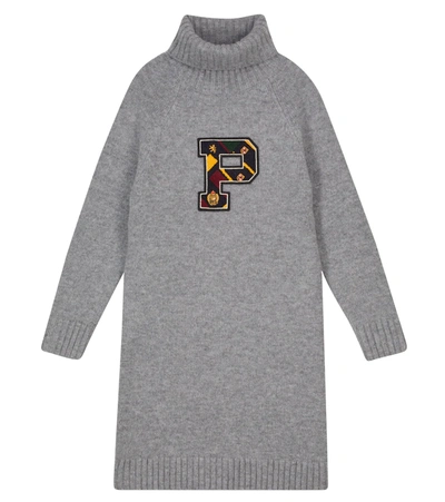 Polo Ralph Lauren Kids' Turtleneck Wool Sweater Dress In Grey