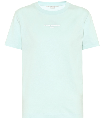 Stella Mccartney Cotton T-shirt In Light Blue