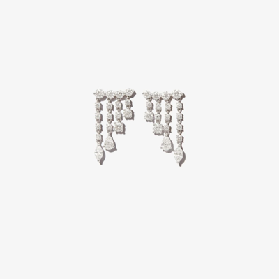 Anita Ko 18k White Gold Small Raindrop Diamond Earrings In Silver