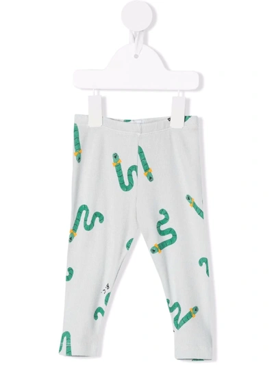 Bobo Choses Babies' Worm All-over Print Trousers In Blue