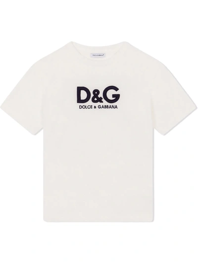 Dolce & Gabbana Kids Cotton Logo T-shirt (2-6 Years) In White