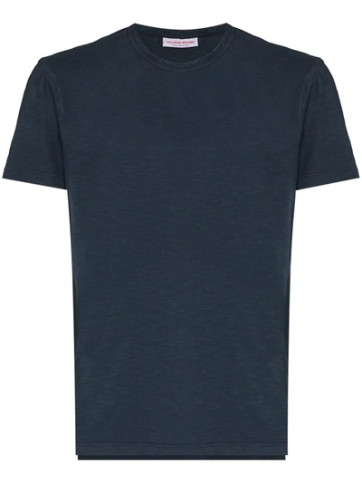 Orlebar Brown Grosgrain-trimmed Cotton-jersey T-shirt In Ink