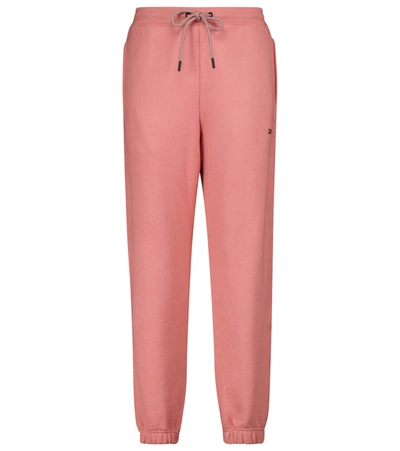 Victoria Beckham Logo-embroidered Cotton-jersey Track Pants In Pink