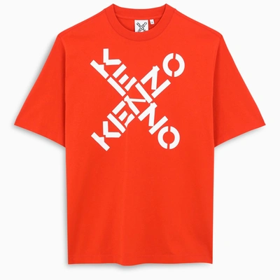 Kenzo Orange T-shirt With Contrasting Logo