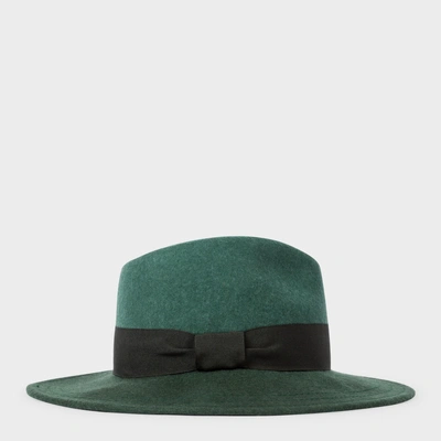 Paul Smith Women's Bottle Green Dégradé Felt Fedora Hat