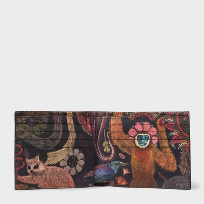 Paul Smith Men's Black Leather 'monkey' Print Interior