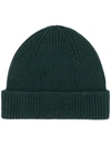 Paul Smith Logo-patch Cashmere-blend Beanie Hat In Black