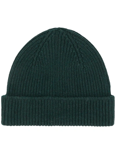 Paul Smith Logo-patch Cashmere-blend Beanie Hat In Black