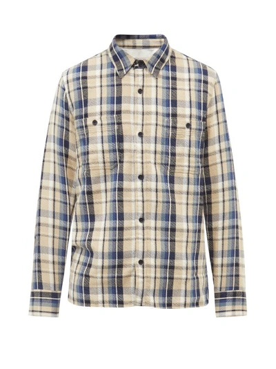 Officine Generale Ahmad Check Cotton Button-up Shirt In Blue