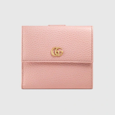 Gucci Leather French Flap Wallet - Light Pink Leather