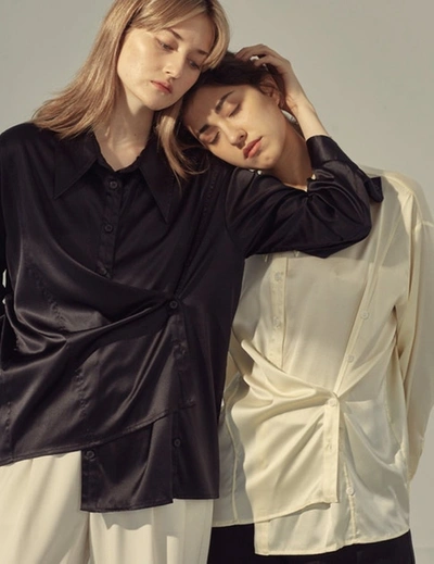 Not Just Pajama | Designer Silk Blouse In Black